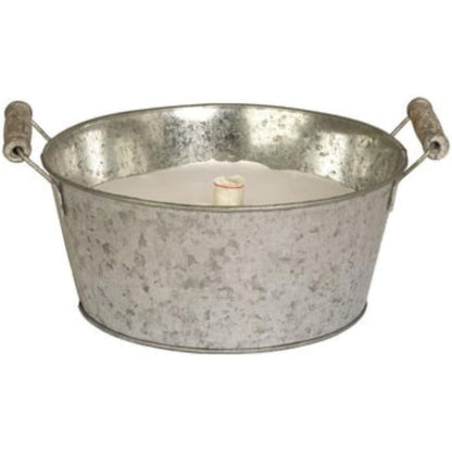 Schwabenfire Outdoorkerze mit Dauerdocht Kleine Zink-Schale mit Henkel 16,5cm
