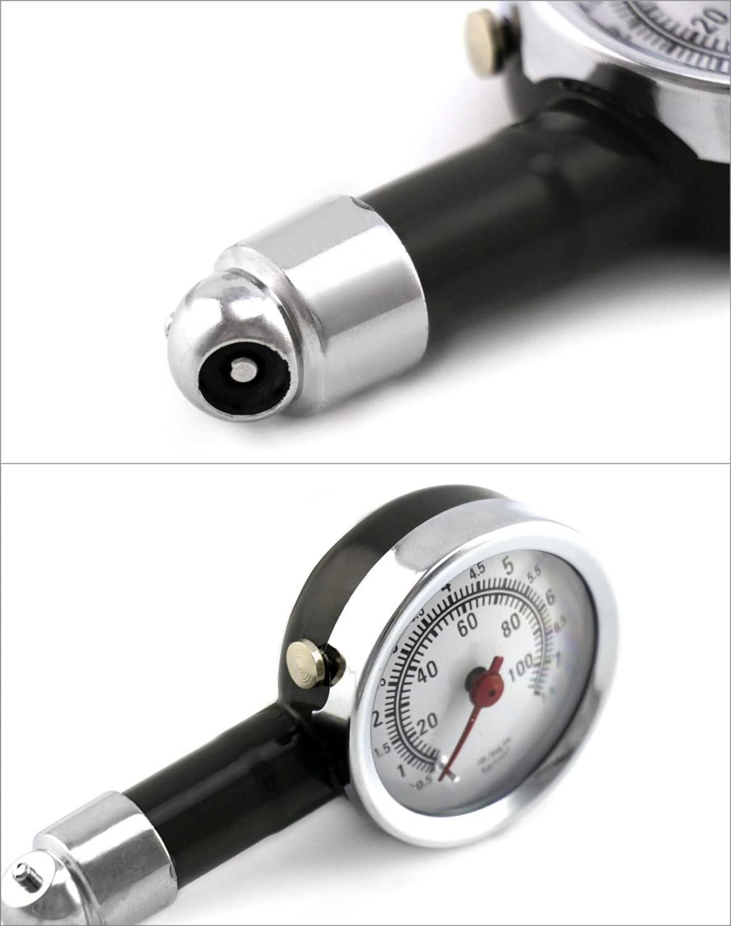 QWORK Reifendruckprüfer für Auto, Fahrrad, Motorrad - 0-100Psi