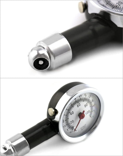 QWORK Reifendruckprüfer für Auto, Fahrrad, Motorrad - 0-100Psi